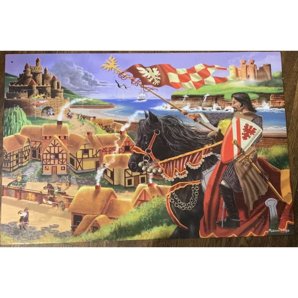 Melissa & Doug Medieval Triumph 4426Floor Puzzle 100 Piece Knight Village Horse